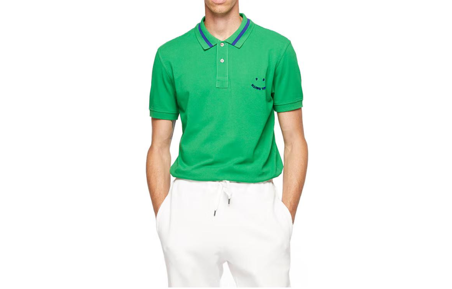 Paul Smith Polo Shirts Men's Bright Green Polo Collar Moderate Straight Fit