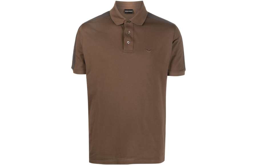 EMPORIO ARMANI Polo Shirts Men's Umber Polo Collar Moderate Straight Fit