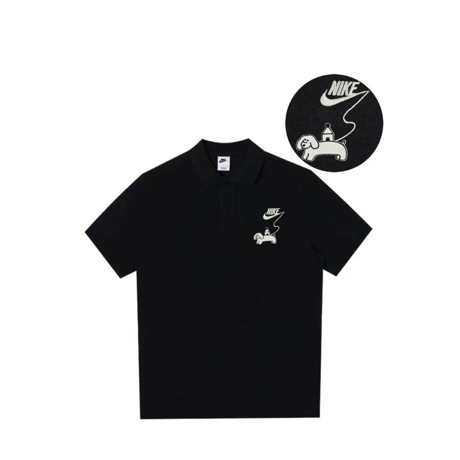 Nike Nike Polo Shirts Unisex Black Polo Collar Moderate Straight Fit