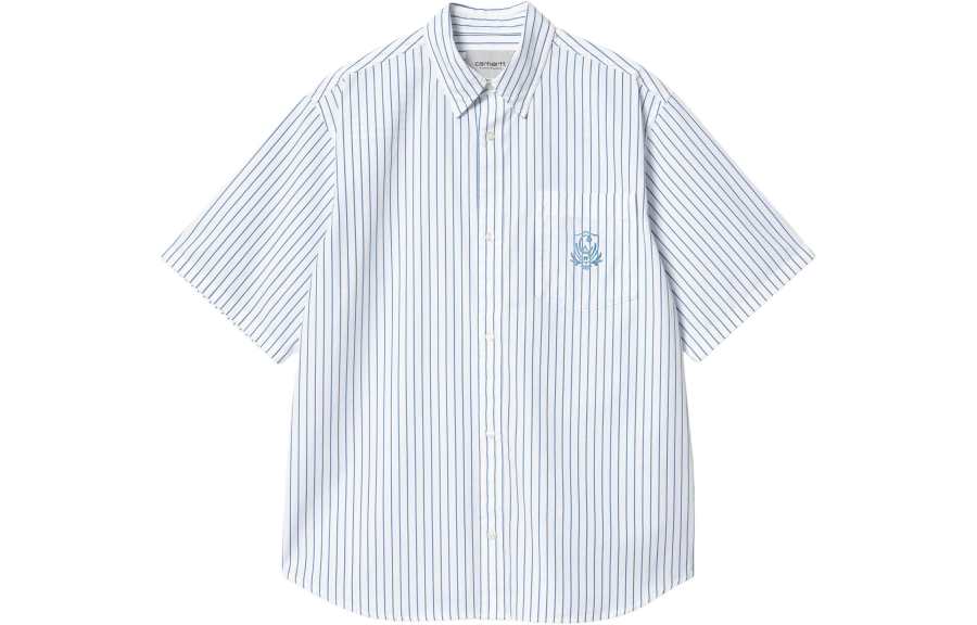 Carhartt WIP Shirts Men's Blue Pointed Collar Moderate Other