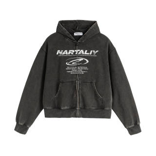 NARTALIY Sweatshirt Unisex Washed Black