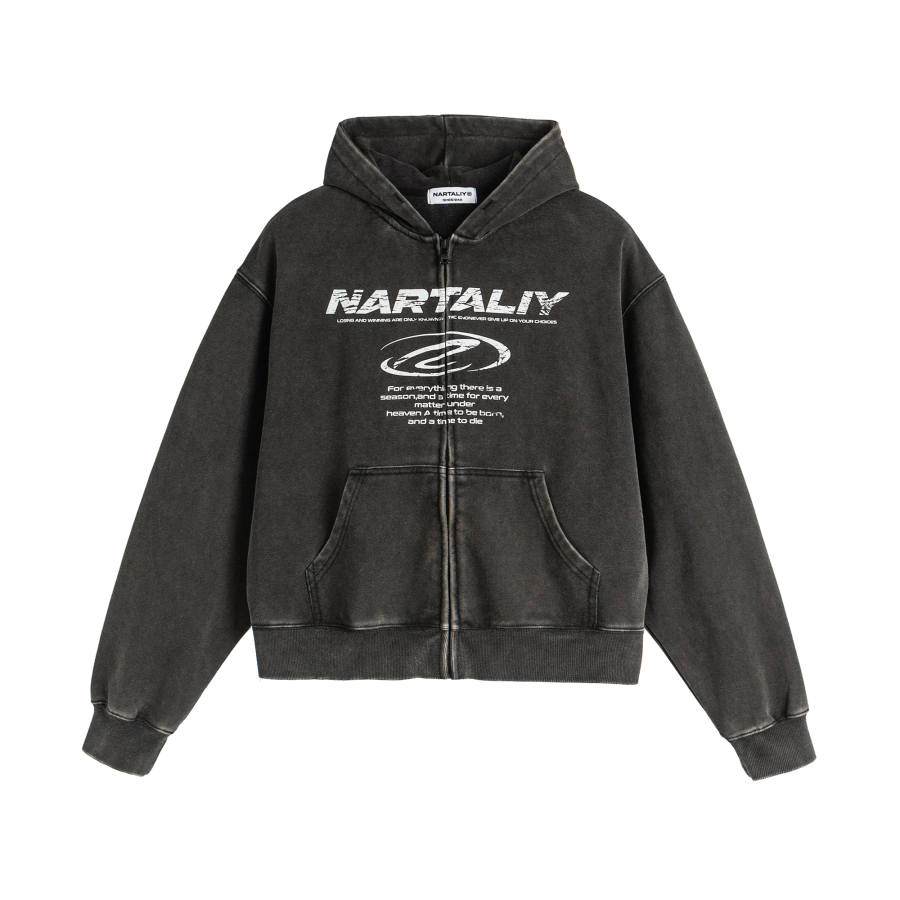 NARTALIY Sweatshirt Unisex Washed Black