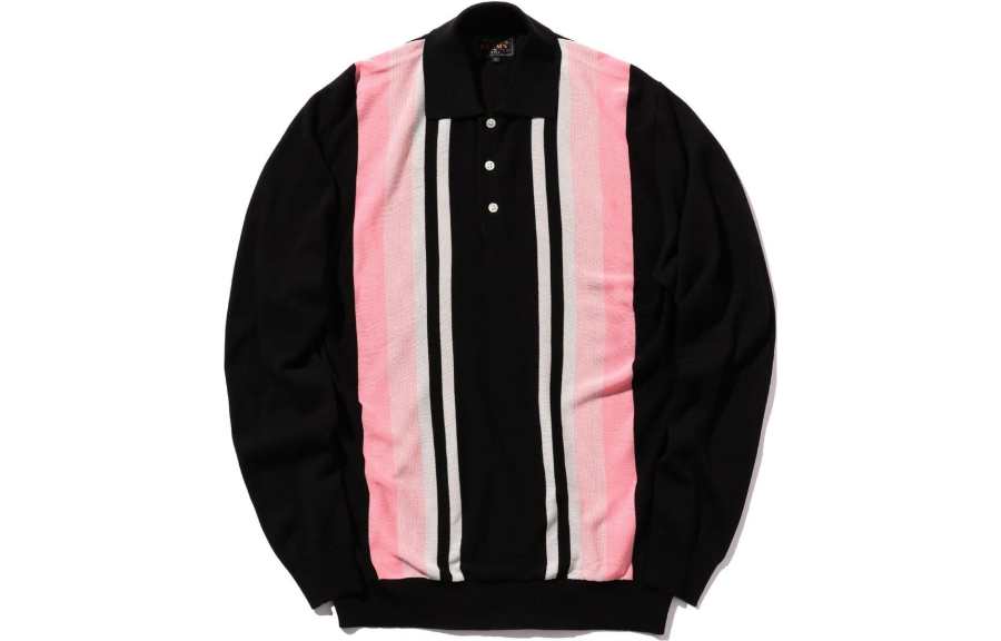 Beams Polo Shirts Men's Pink Polo Collar Moderate Straight Fit