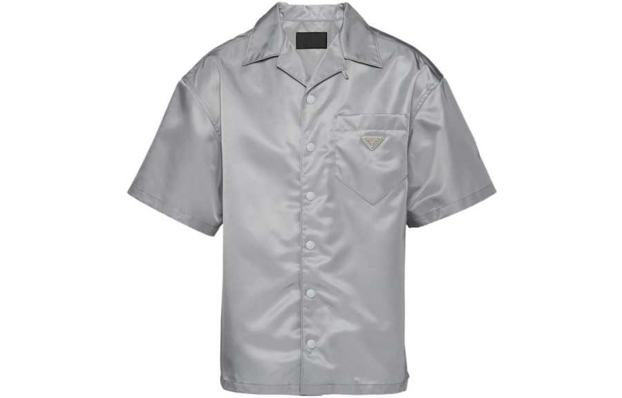 PRADA PRADA Shirts Men's Gray V Neck Moderate Shirt