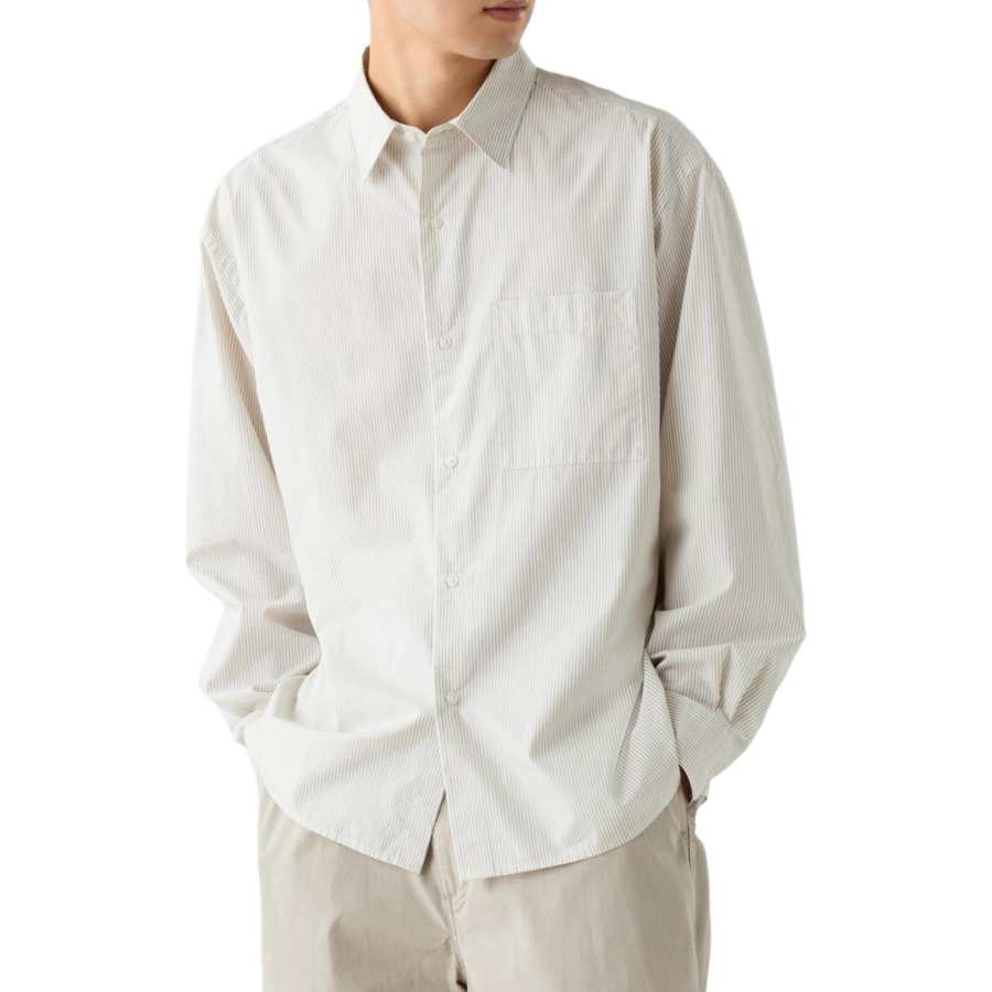 UNIQLO Shirts Unisex Ivory Lapel Moderate