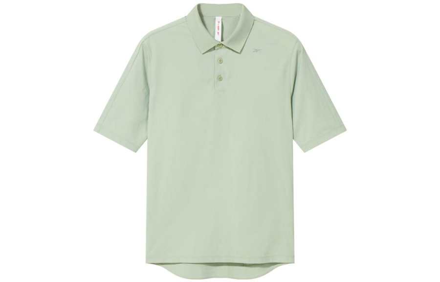 Reebok Polo Shirts Men's Light Green Polo Collar Moderate Straight Fit