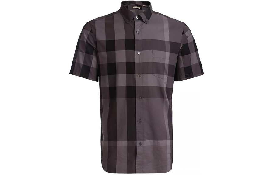Burberry Shirts Men's Gray Lapel Moderate Other