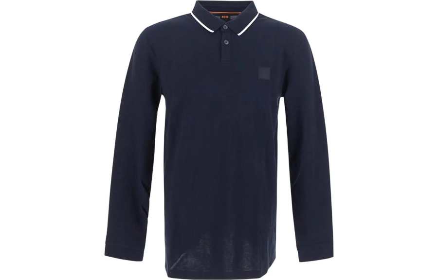 HUGO BOSS Polo Shirts Men's Blue Polo Collar Moderate Other