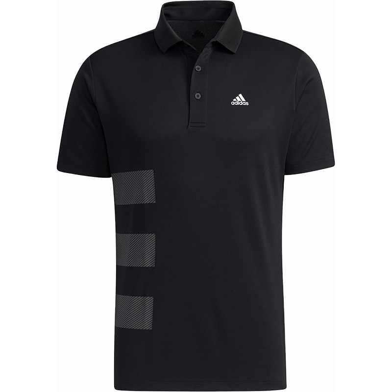 Adidas Adidas Polo Shirts Men's Black Polo Collar Moderate Straight Fit