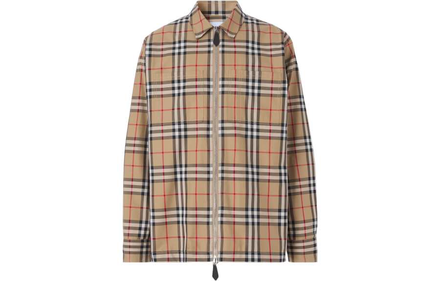 Burberry Shirts Men's Beige Lapel Moderate