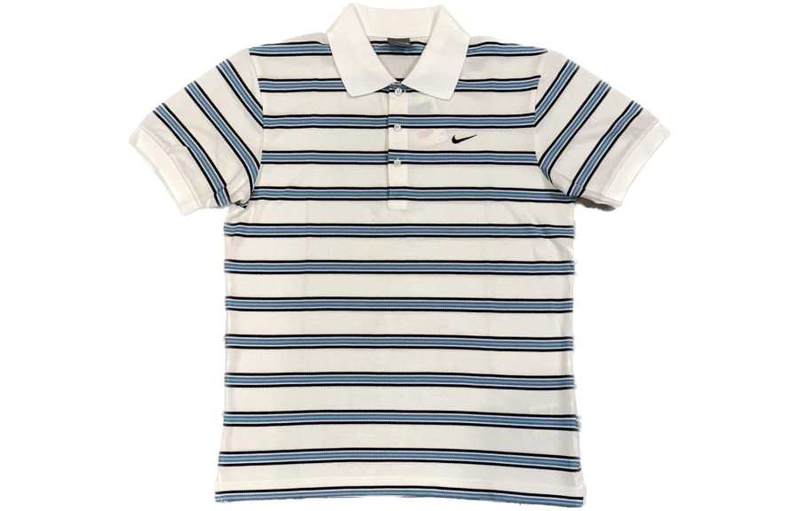 Nike Nike Polo Shirts Men's Blue White Stripes Polo Collar Moderate Straight Fit