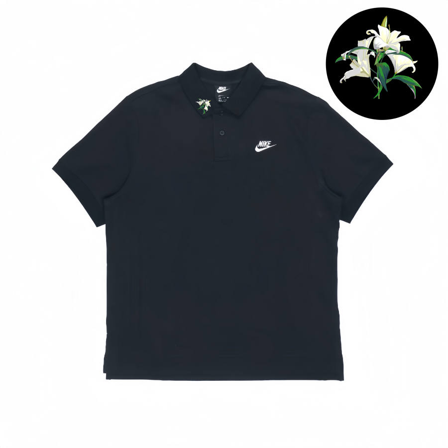 Nike Nike Polo Shirts Unisex Black Polo Collar Moderate Straight Fit