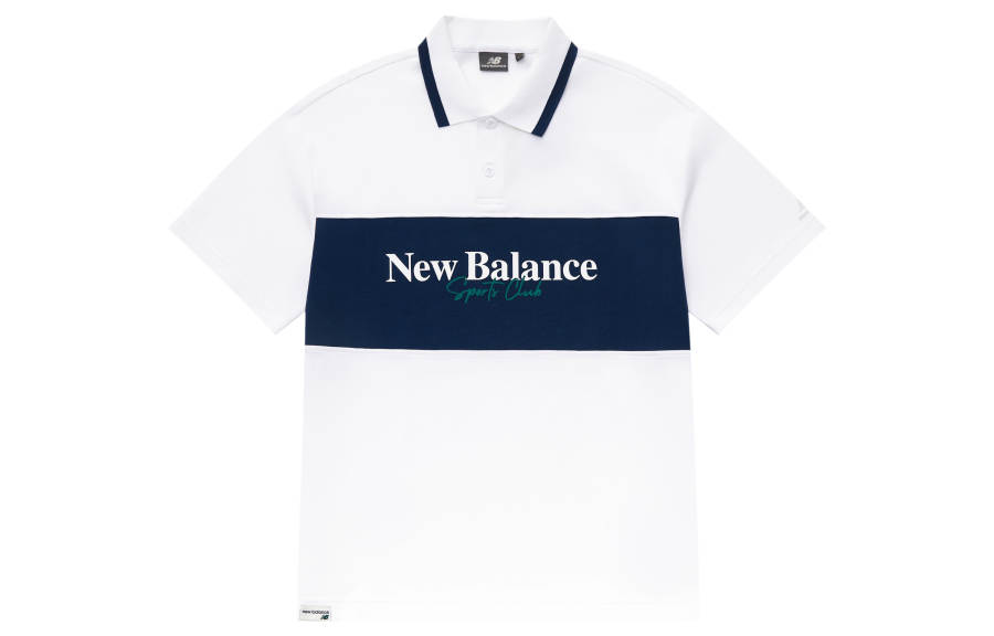 New Balance New Balance Polo Shirts Men's White Polo Collar Moderate Straight Fit