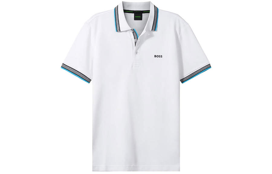 HUGO BOSS Embroidery Short Sleeved Polo Shirt Men's Bright White