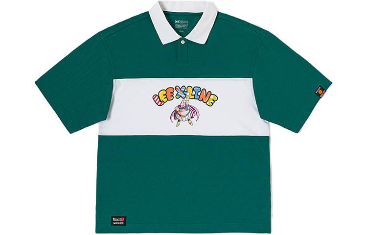Lee X Dragon Ball Lee X Polo Shirts Unisex Turquoise Polo Collar Moderate Straight Fit
