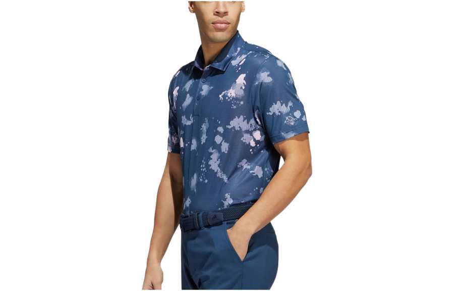 Adidas Adidas Polo Shirts Men's Blue Polo Collar Moderate Straight Fit