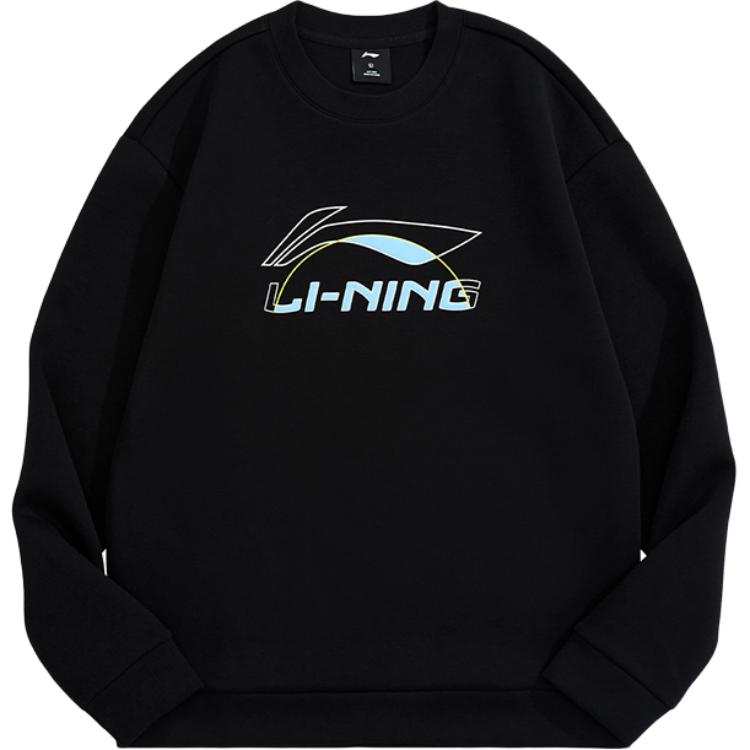 Li-Ning Li Ning Sweatshirts Men's Black Crew Neck Moderate Regular