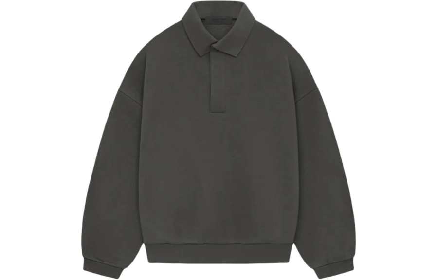 Fear Of God Essentials SS24 Longsleeve Polo Shirt Men's Ink Black
