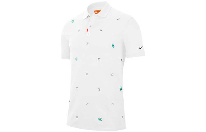Nike Nike Polo Shirts Men's White Polo Collar Moderate Straight Fit
