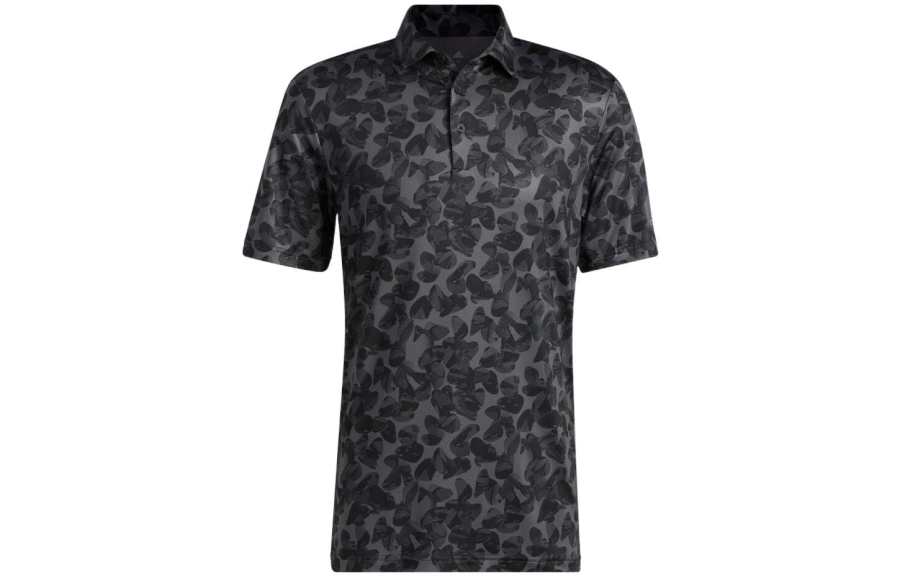 Adidas Adidas Polo Shirts Men's Gray Black Lapel Moderate Straight Fit