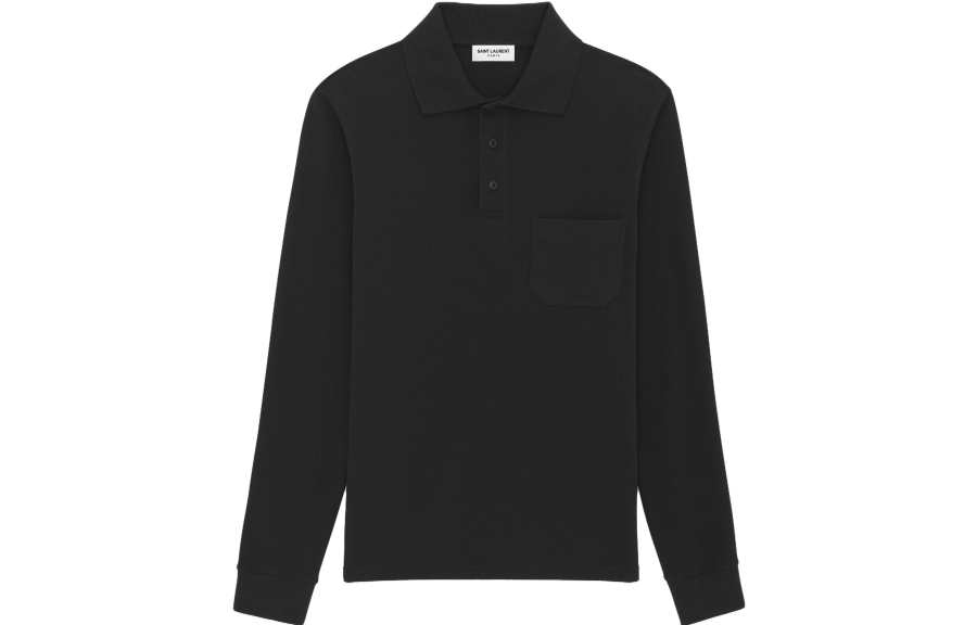 Saint Laurent logo-embroidered polo shirt
