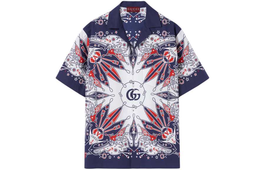 GUCCI Lido Shirt Men's Dark Blue