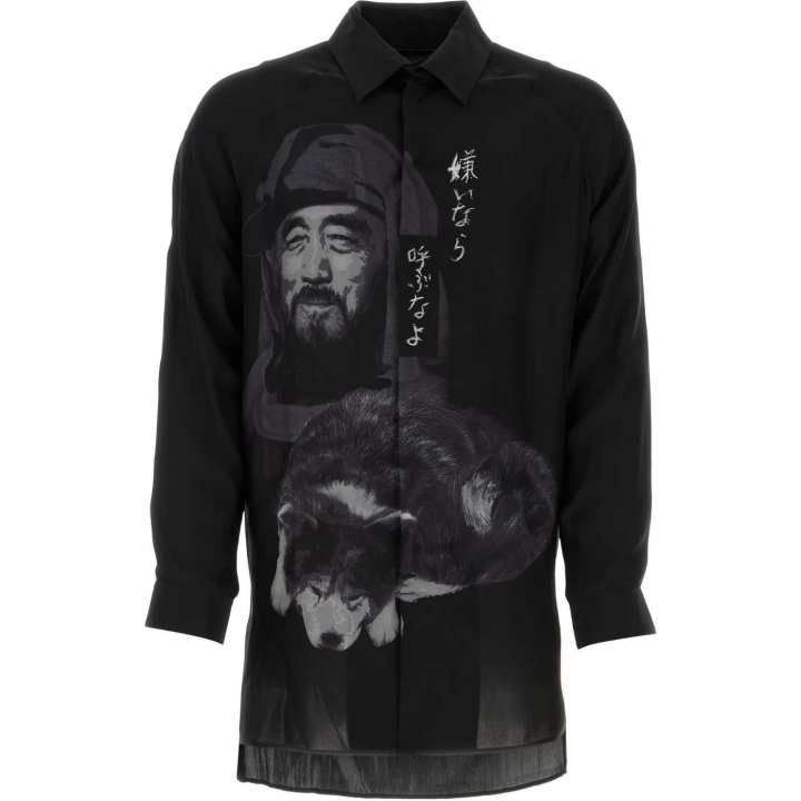 Yohji Yamamoto Yohji Yamamoto Graphic Printed Oversized Shirt