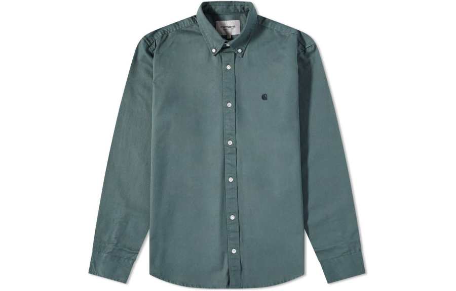 Carhartt WIP Shirts Men's Green Lapel Moderate Shirt