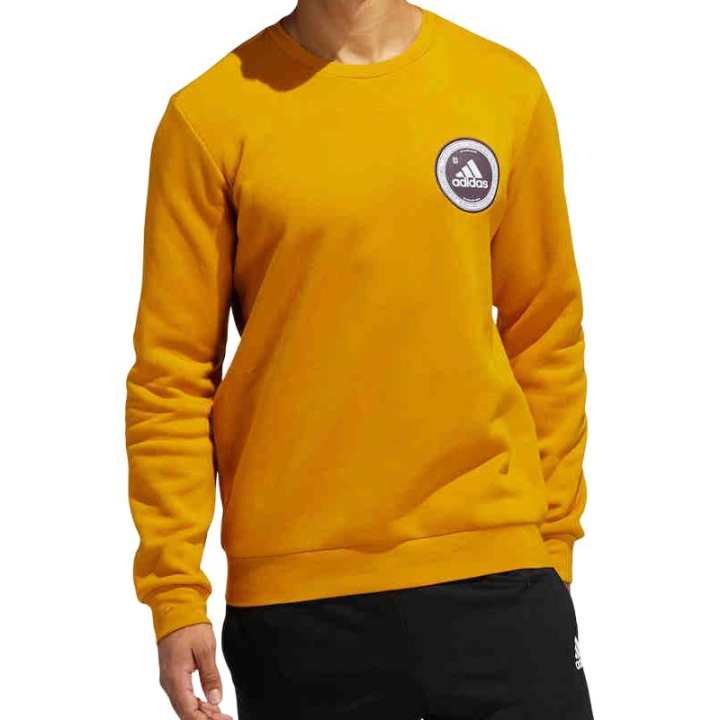 Adidas Adidas Sweatshirts Men's Yellow Crew Neck Moderate