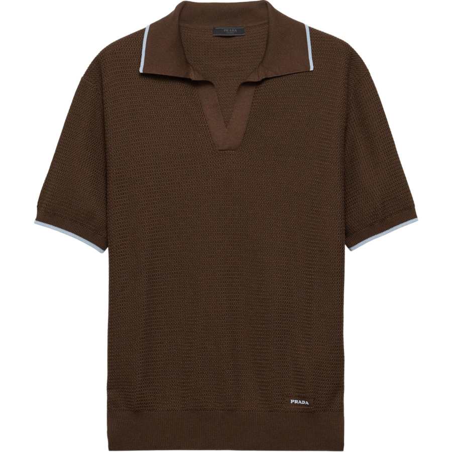PRADA PRADA SS25 Polo Shirt Men's Chocolate
