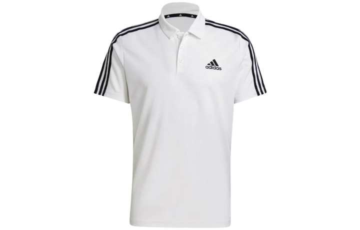 Adidas Adidas Polo Shirts Men's White Polo Collar Moderate Straight Fit