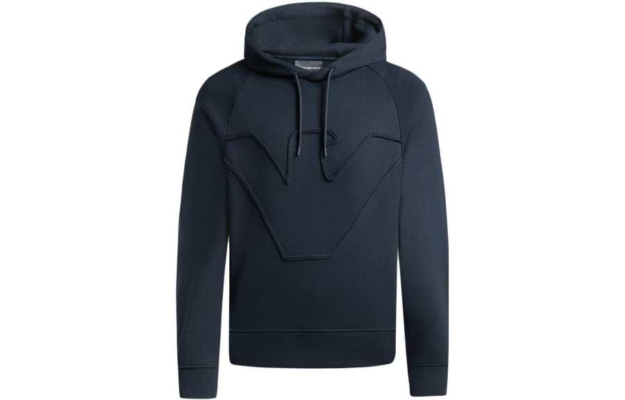 EMPORIO ARMANI Logo Embroidered Drawstring Hoodie