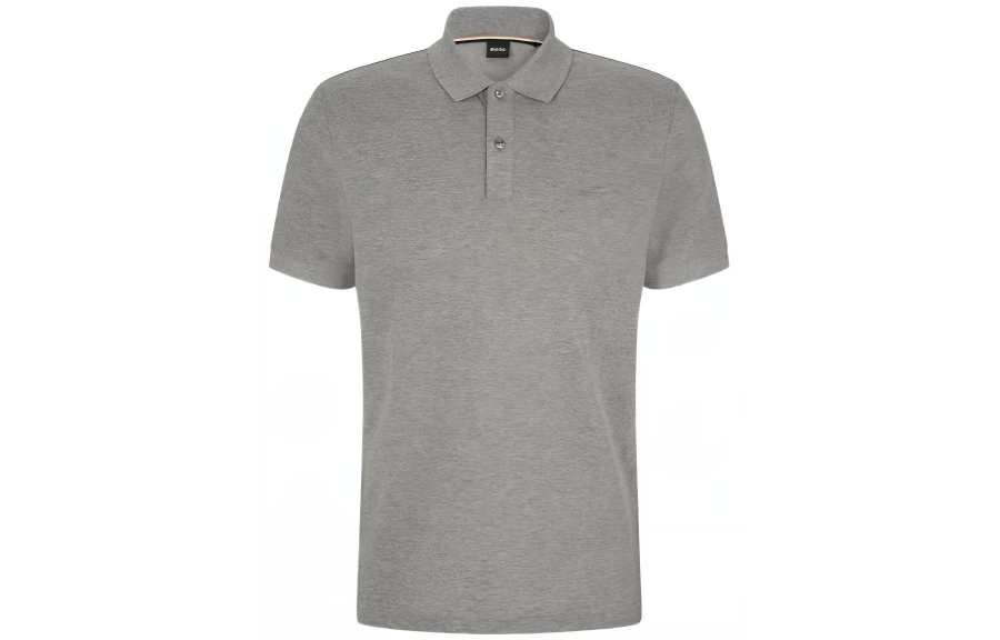 HUGO BOSS Boss Logo embroidered Mélange effect Organic cotton Polo Shirt