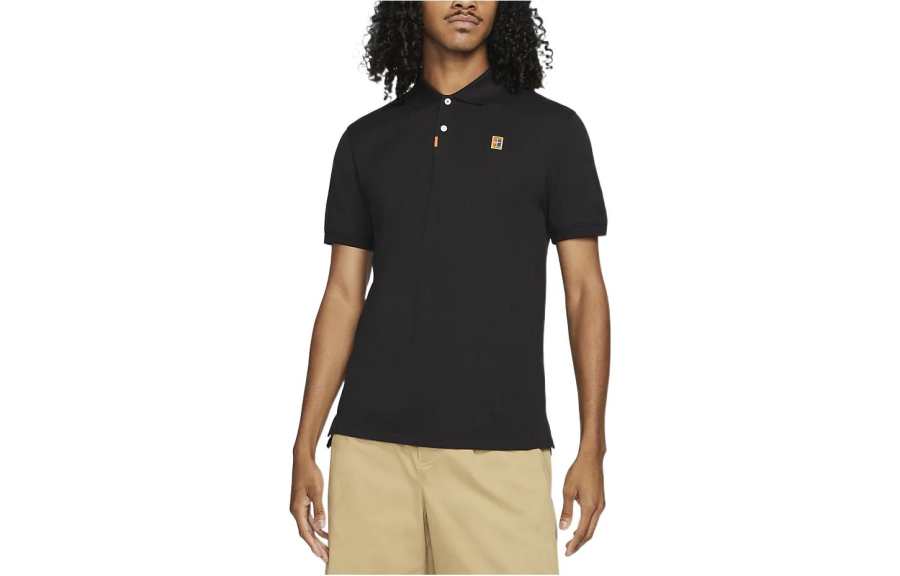 Nike Nike Polo Shirts Men's Black Polo Collar Moderate Straight Fit