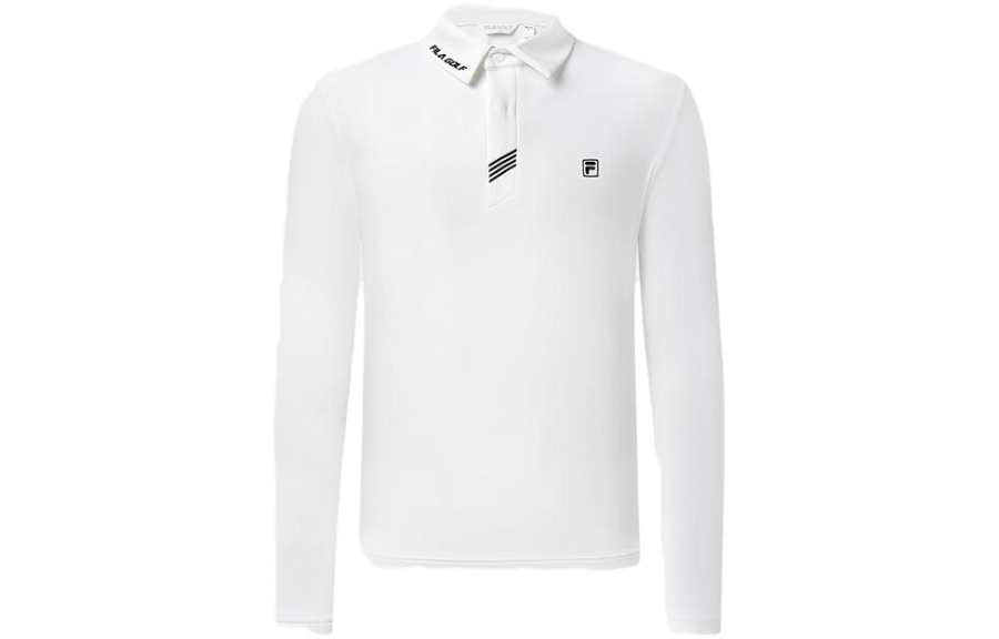 FILA Polo Shirts Men's Jade White Polo Collar Moderate Straight Fit