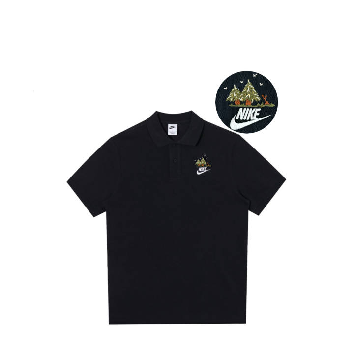 Nike Nike Polo Shirts Unisex Black Polo Collar Moderate Straight Fit