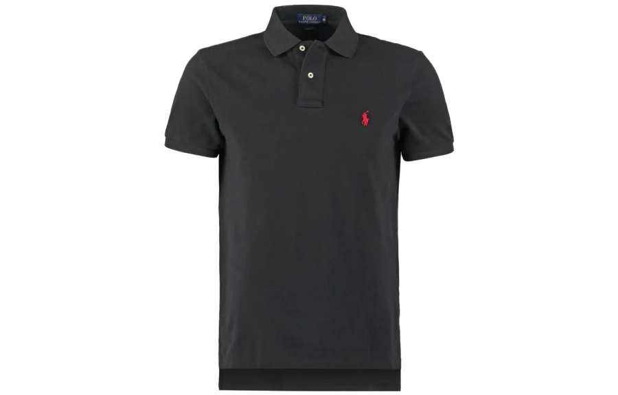 Polo Ralph Lauren Polo Shirts Men's Black Polo Collar Moderate Straight Fit