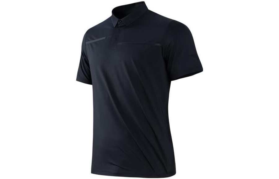 ANTA Variety Training Collection Polo Shirts Men's Black Polo Collar Moderate Straight Fit