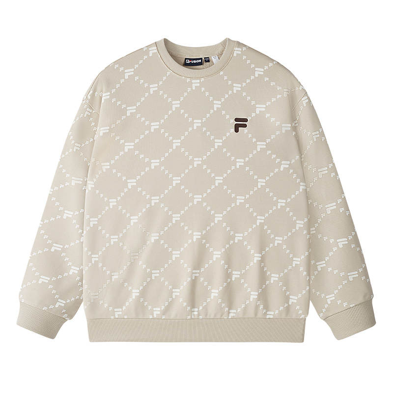 FILA FUSION Sweatshirts Unisex Skin Gray Crew Neck Moderate Other