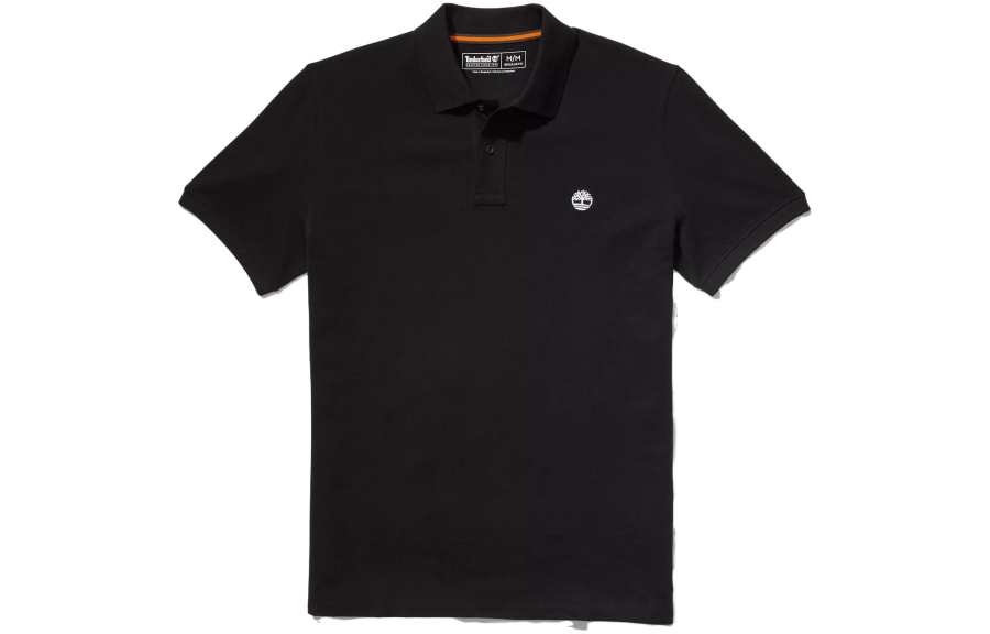 Timberland Polo Shirts Men's Black Polo Collar Moderate Straight Fit