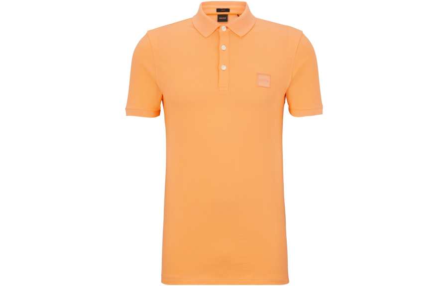 HUGO BOSS Polo Shirts Men's Orange Polo Collar Moderate Other