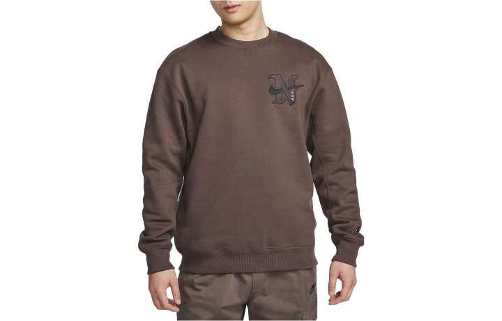 Nike Nike Sweatshirts Men's Brown Crew Neck Moderate Regular