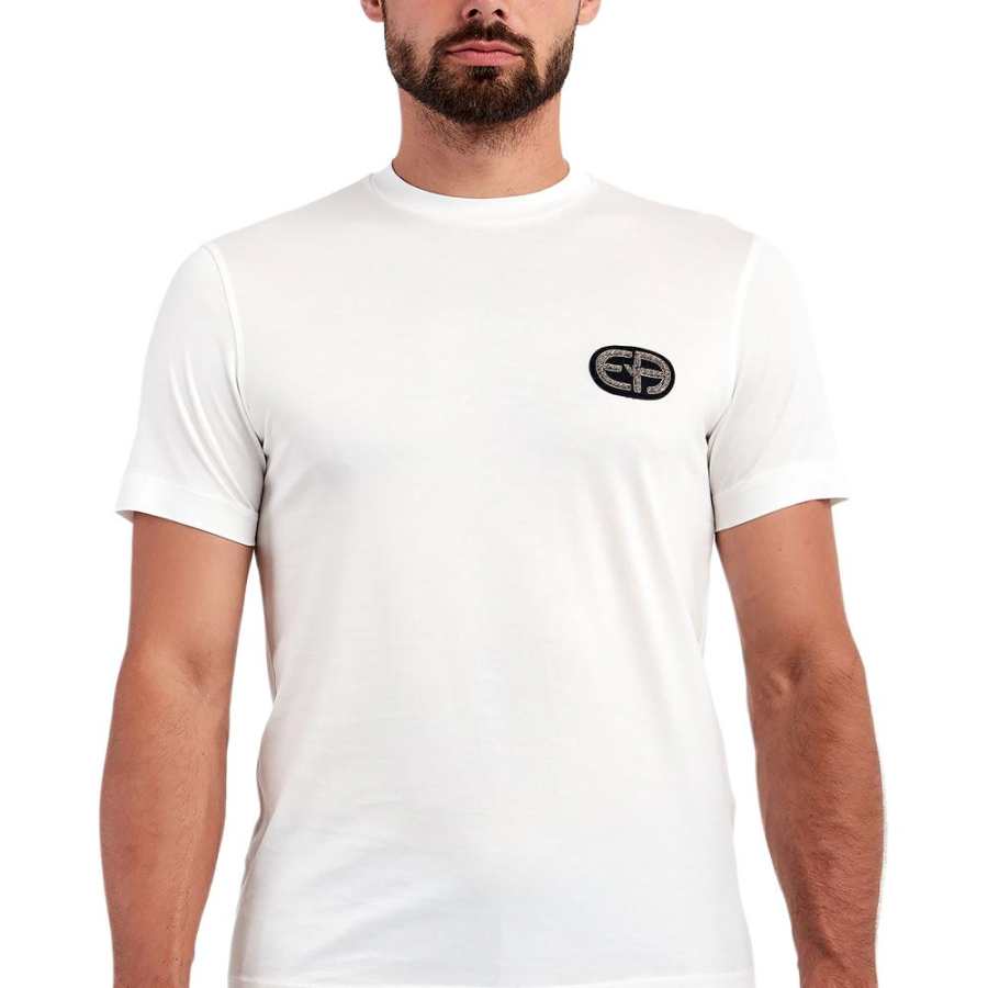 EMPORIO ARMANI T Shirts Men's White Crew Neck Moderate Straight Fit