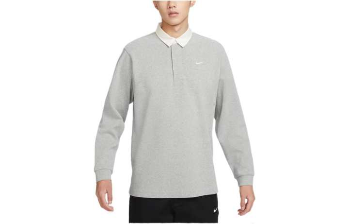 Nike Nike Polo Shirts Men's Gray Polo Collar Moderate Straight Fit