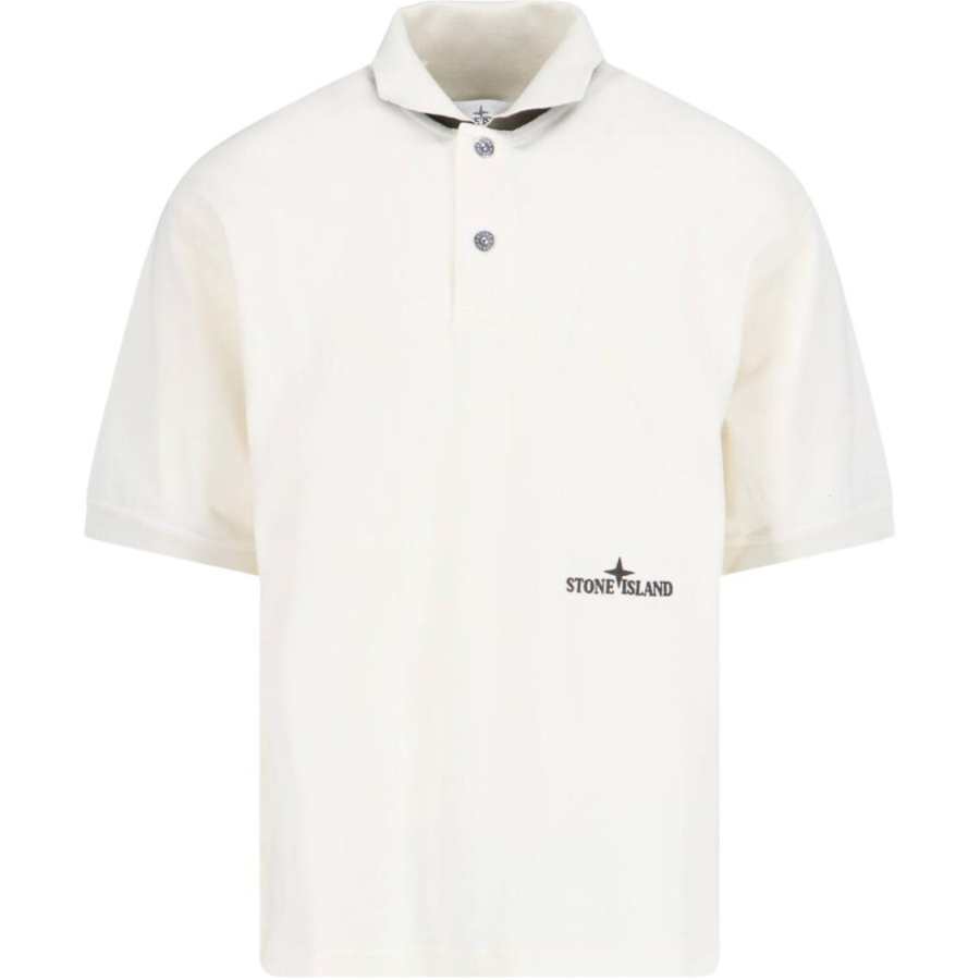 STONE ISLAND Logo Embroidered Short Sleeved Polo Shirt