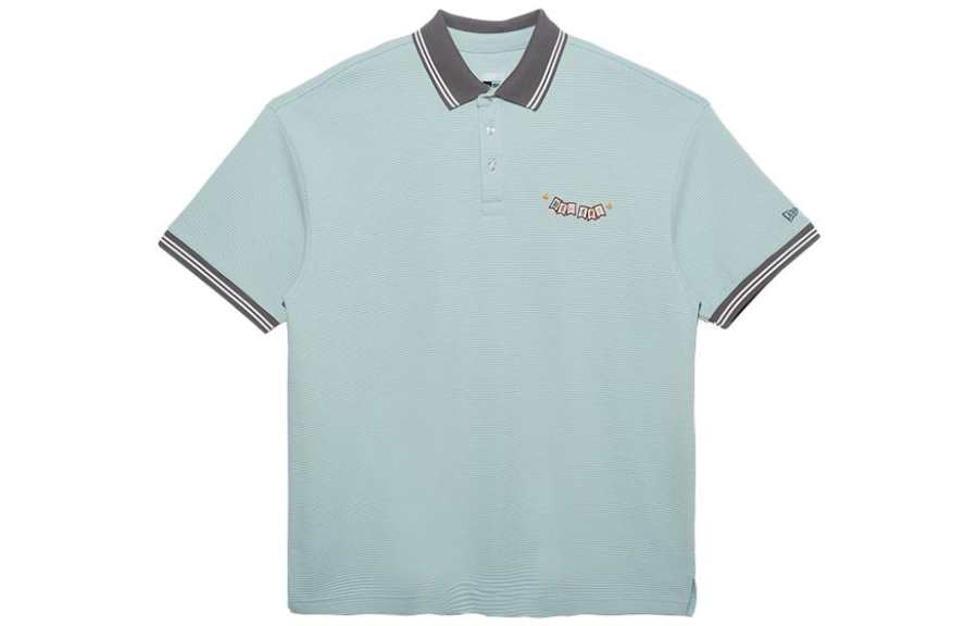 New Era Polo Shirts Unisex Green Polo Collar Moderate Straight Fit