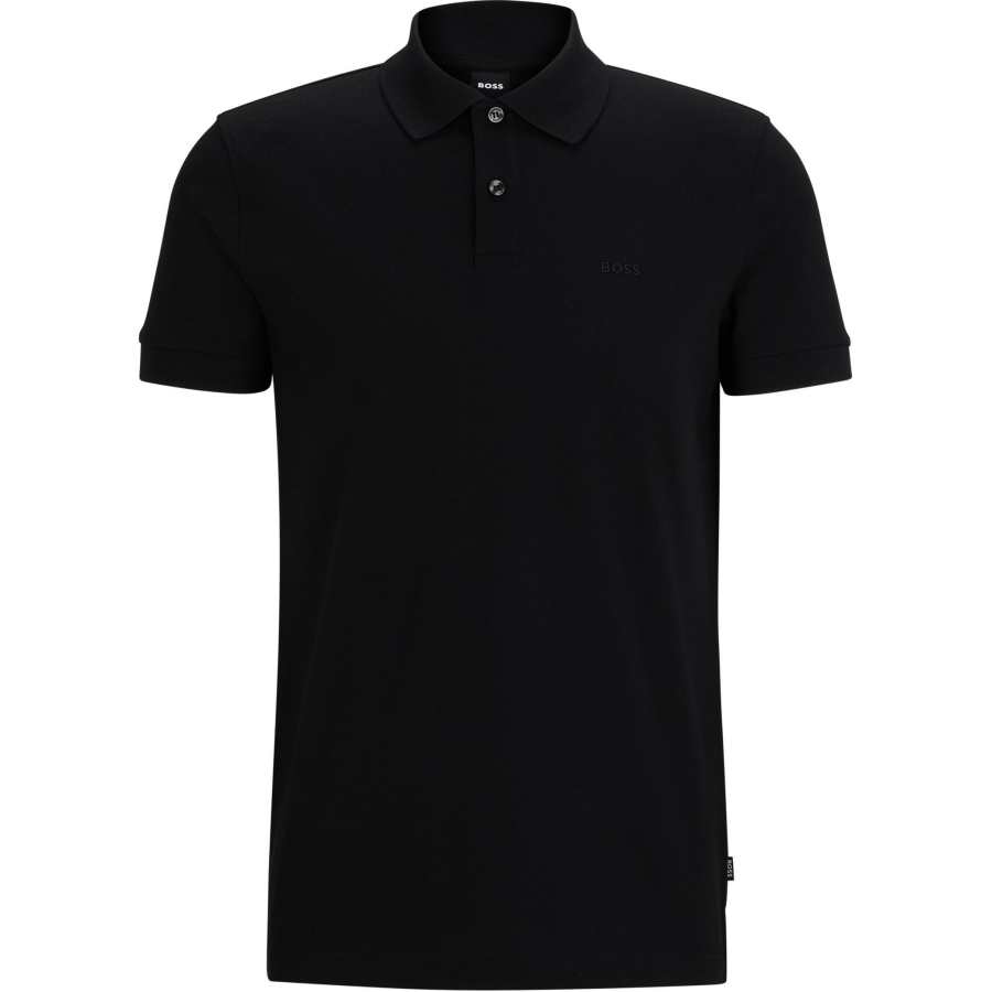HUGO BOSS Cotton Piqué Jersey Polo Shirt With Logo Detail Polo Shirt Men's Black