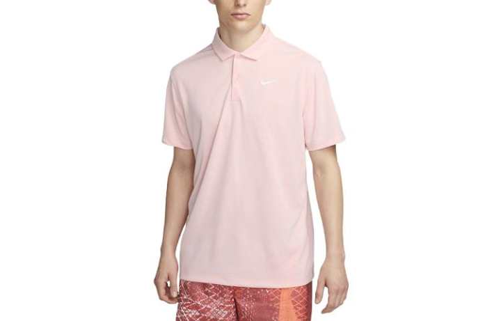 Nike Nike Polo Shirts Men's Pink Polo Collar Moderate Straight Fit