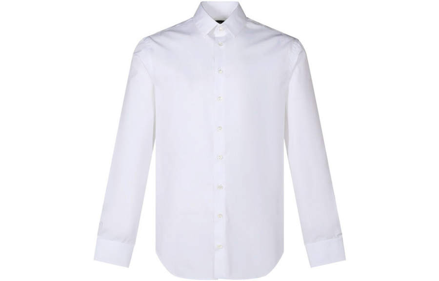 GIORGIO ARMANI Shirts Men's White Lapel Moderate Shirt