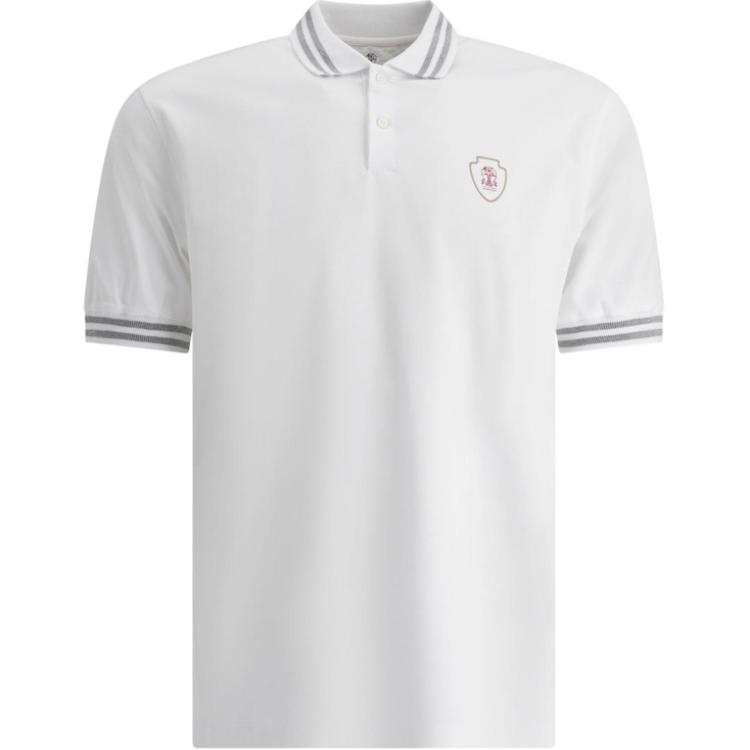 Brunello Cucinelli Logo Printed Short Sleeved Polo Shirt
